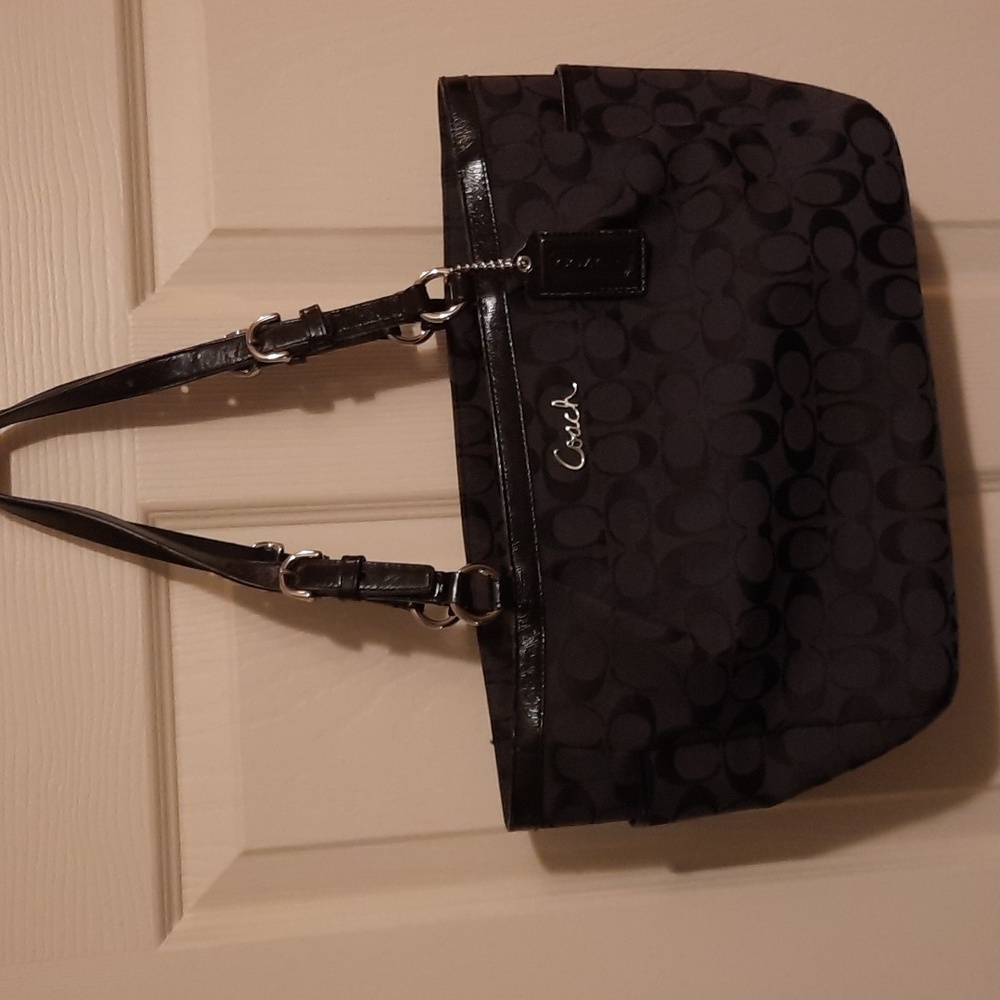 Coach Black Signature Tote Bag